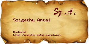 Szigethy Antal névjegykártya